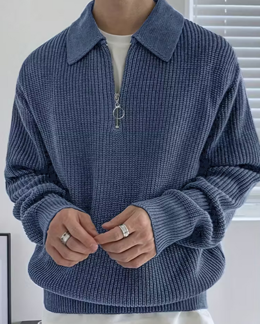 Half-Zip Knit Sweater for Men