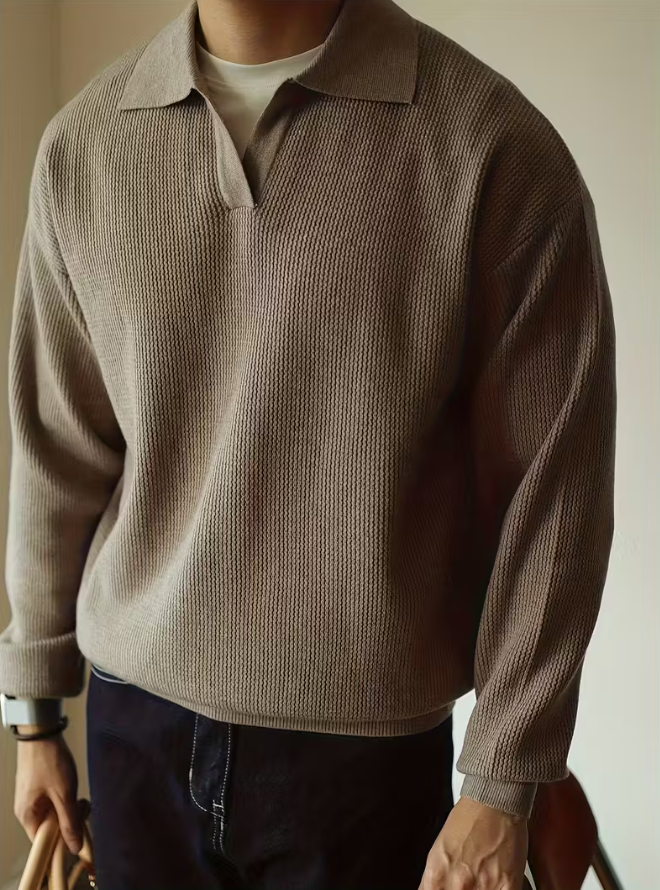 Knit Polo Sweater for Men