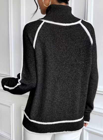 Edge Knit Turtleneck Jumper for Women