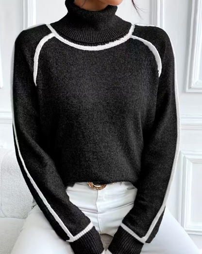 Edge Knit Turtleneck Jumper for Women