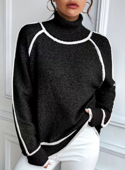Edge Knit Turtleneck Jumper for Women