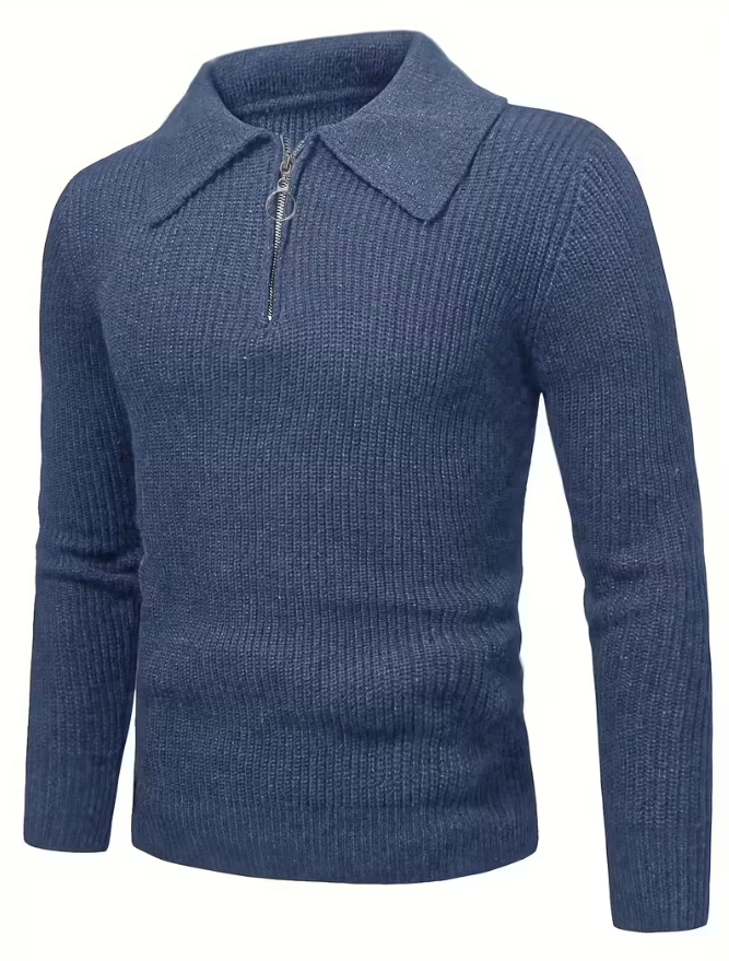 Half-Zip Knit Sweater for Men