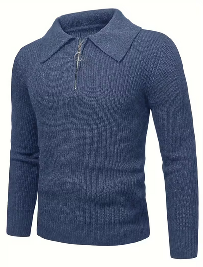 Half-Zip Knit Sweater for Men