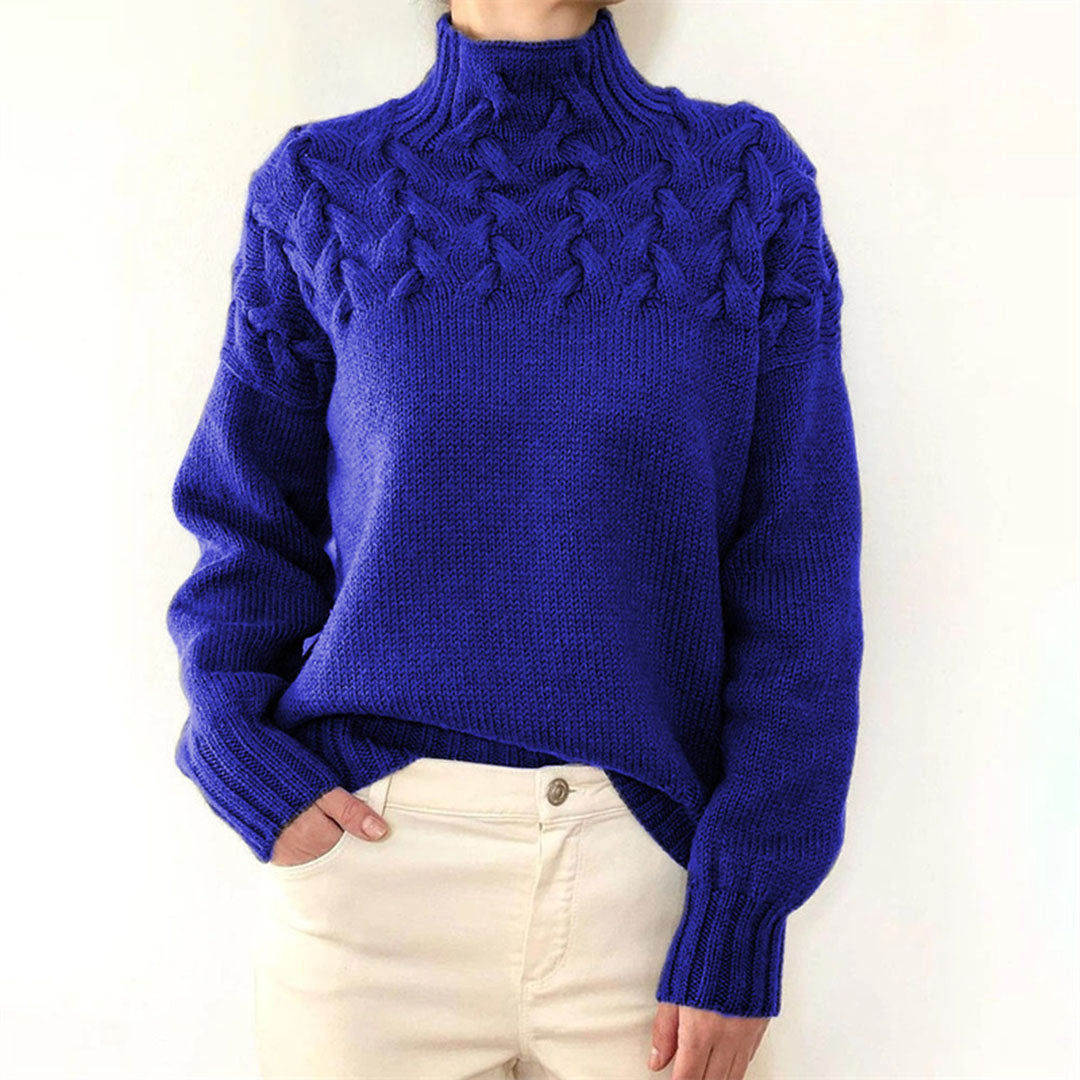 High-Neck Knit Turtleneck Jumper for Women