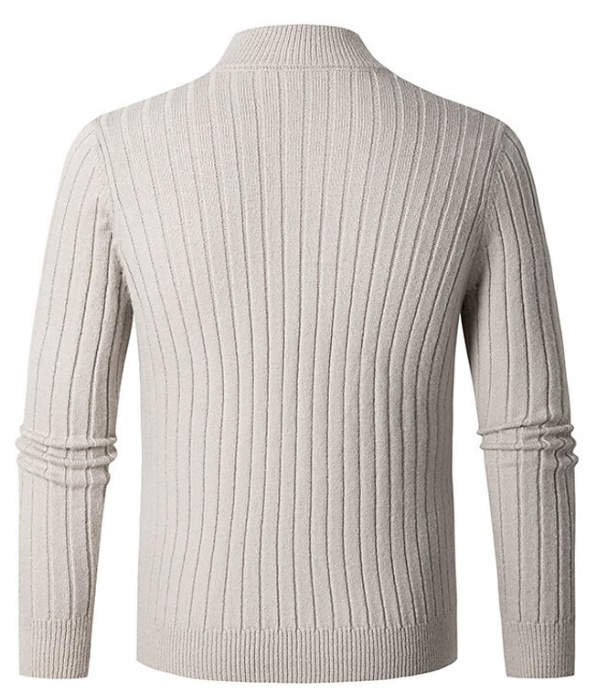 Ribbed Half-Zip Sweater for Men