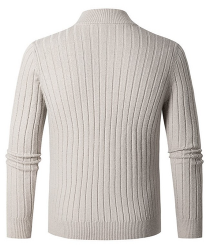 Ribbed Half-Zip Sweater for Men