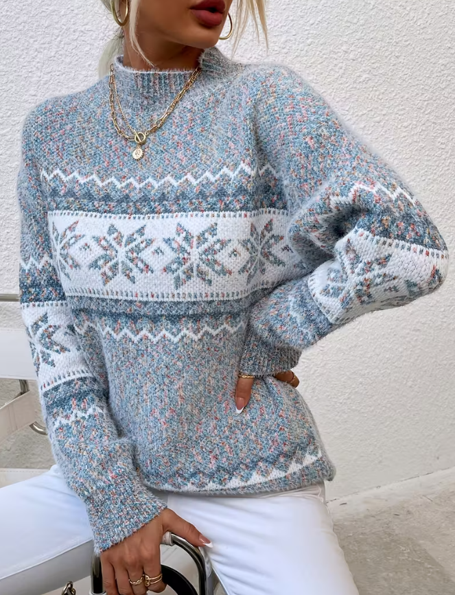 Snowflake Knit Sweater for Women